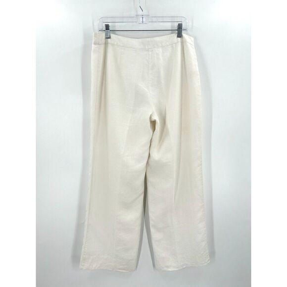 TOMMY BAHAMA *Flawed* Women's White 100% Linen Wide Leg Pants Size 10 - Picture 2 of 8